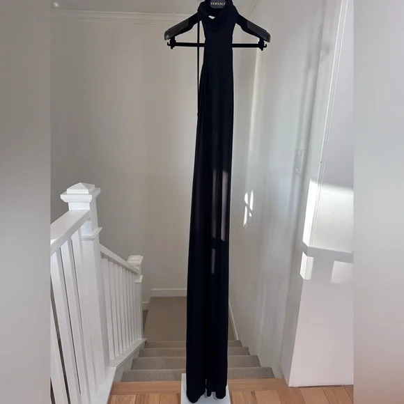 Rachel Pally Black Jersey High Neck Halter Maxi Dress Medium Like New - Picture 4 of 8